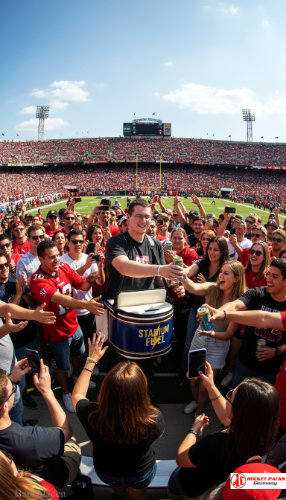 Bauchladen-Catering auf Bonner Rheinau-Festival – Markenbotschafter im Outdoor-Event.