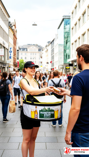 Bauchladen Rocketpacks bei Hafenfest Flensburg mit Fokus auf Live-Event, Mensch-zu-Mensch-Marketing und spannungsvollem Erlebnismarketing.