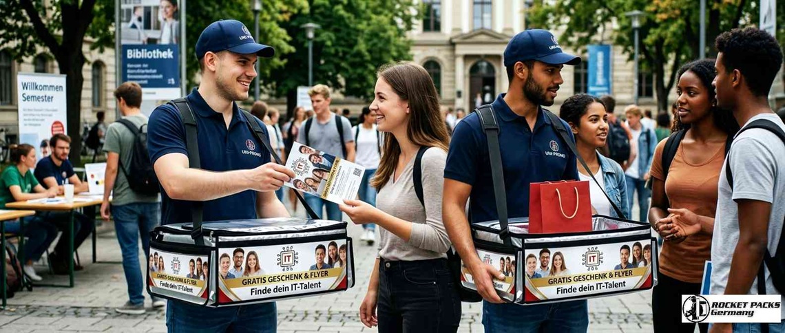 Individuell verstellbares und weich gepolstertes Gurtsystem für einen Bauchladen.