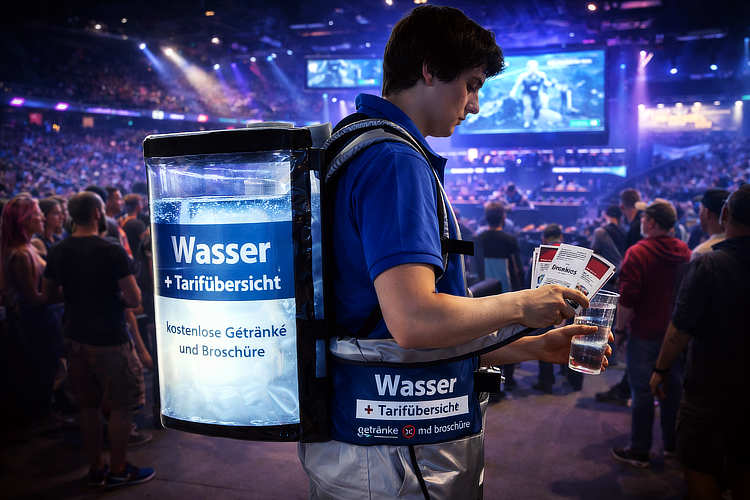 Wir testen hier die Zugfestigkeit der Riemen mit 15 Kilogramm Zuladung, um Materialermüdung im Dauereinsatz auszuschließen.