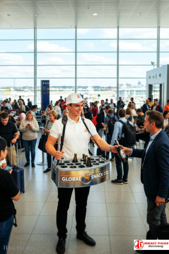 Bauchladen-Promotion in St. Galler Shoppingzone – Markenauftritt mit direktem Kundenkontakt.