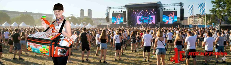 Gebäckstange Käse puding Call To Action in Fussballstadion München