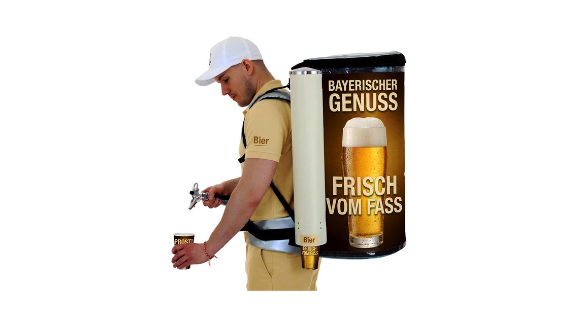 Getränkerucksack für mobilen Bierausschank bei Events und Veranstaltungen