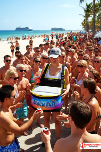 Eis-Bauchladen auf Berner City-Event – Promotionaktion mit Erlebnischarakter.