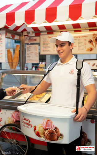 Eis Bauchladen auf dem Hafenfest in Hamburg Waffeleis & Eisbecher