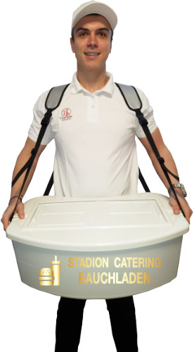 Erlebnisorientiertes Sampling mit Bauchladen bei verschiedenen Live-Festivals in Berlin, kombiniert mit innovativem Marketing und direkter Kundenansprache.