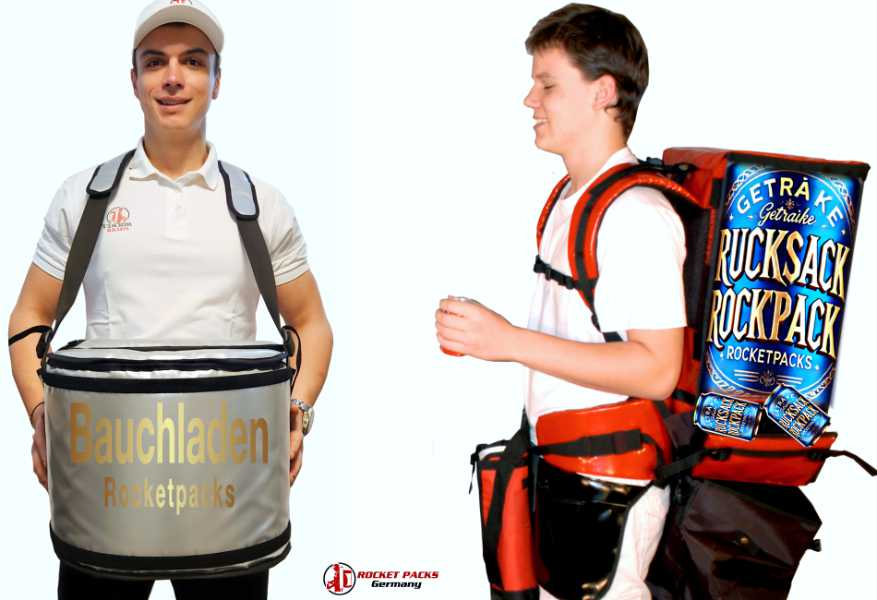 Günstiger Rocketpacks Kunststoff Bauchladen für Markthandel mit robustem Tragegurt, viel Stauraum für Waren, leichtem Gewicht und ergonomischem Design – ideal für mobile Verkäufer auf Wochenmärkten, Straßenfesten oder Events ��.