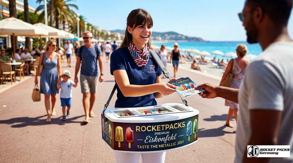 Professioneller isolierter Eisbauchladen für mobiles Speiseeis-Marketing in München; Hochleistungs-Thermo-Isolierung für optimalen Eiskonsum am POS.