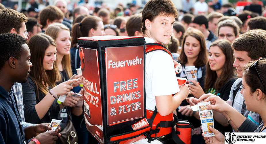 Die Komplettlösung für den Coffee-Man. Vorne Becher, hinten der Tank. Diese Kombination ist unschlagbar für den Service unterwegs in Bahnhöfen oder Stadien.