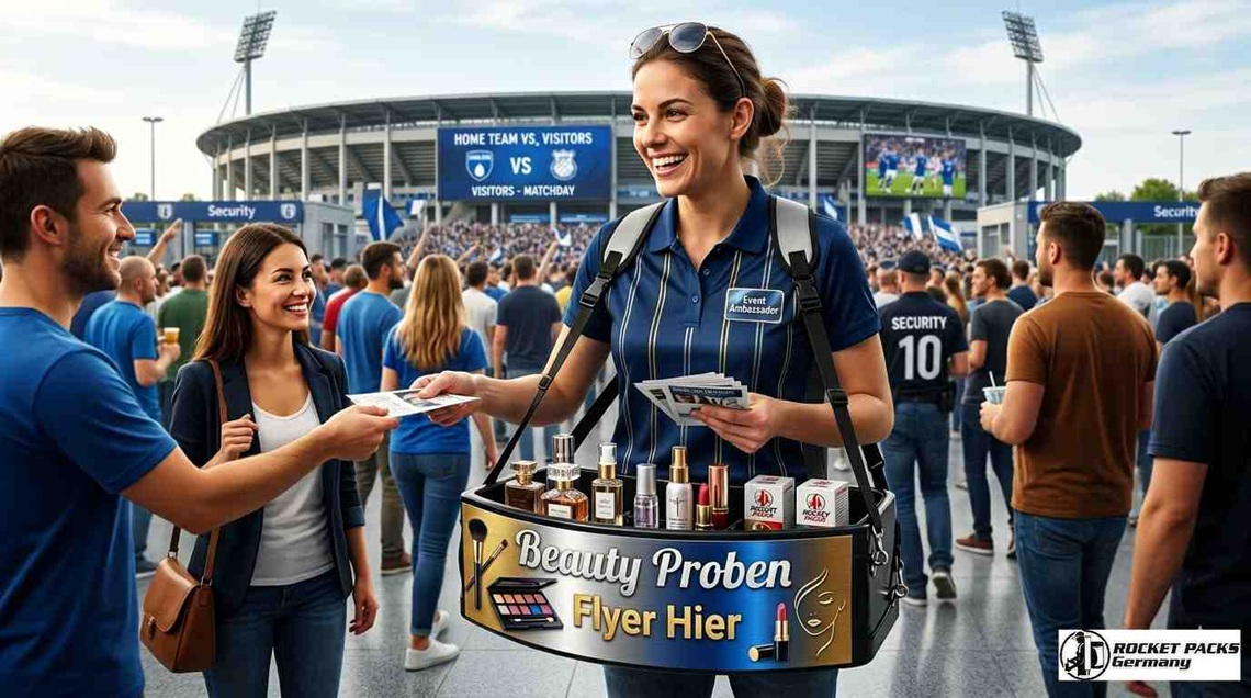 Vendor bauchladen- Bauweise für die großflächige Getränke-Distribution in Berlin; robuster Bauchladen für Kaltgetränke und Snack-Verkauf bei Open-Air Konzerten.