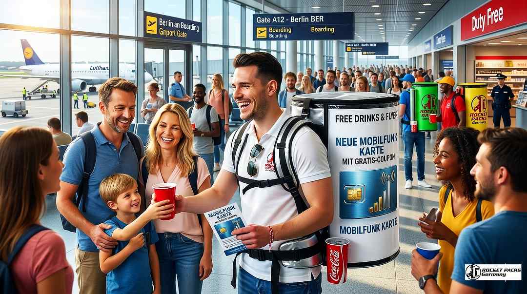 Schmales Profil für maximale Bewegungsfreiheit bei Verkaufsaktionen in Flugzeug oder Bahn.