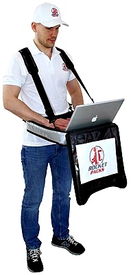 Laptop Träger Auflage und Tasche in einem für die mobile Datenerfassung