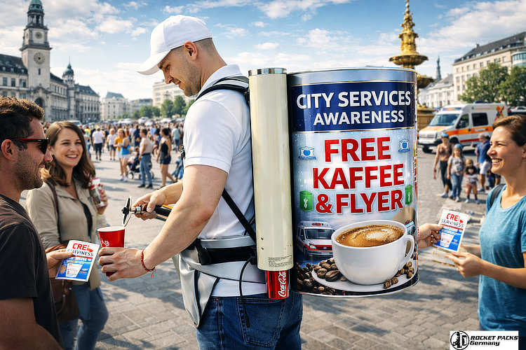 Leichtbauweise für die Messe-Crew. Jedes Gramm zählt bei acht Stunden Einsatzzeit. Ein Sampler, der nicht zur Last wird, sondern den Verkauf aktiv unterstützt.