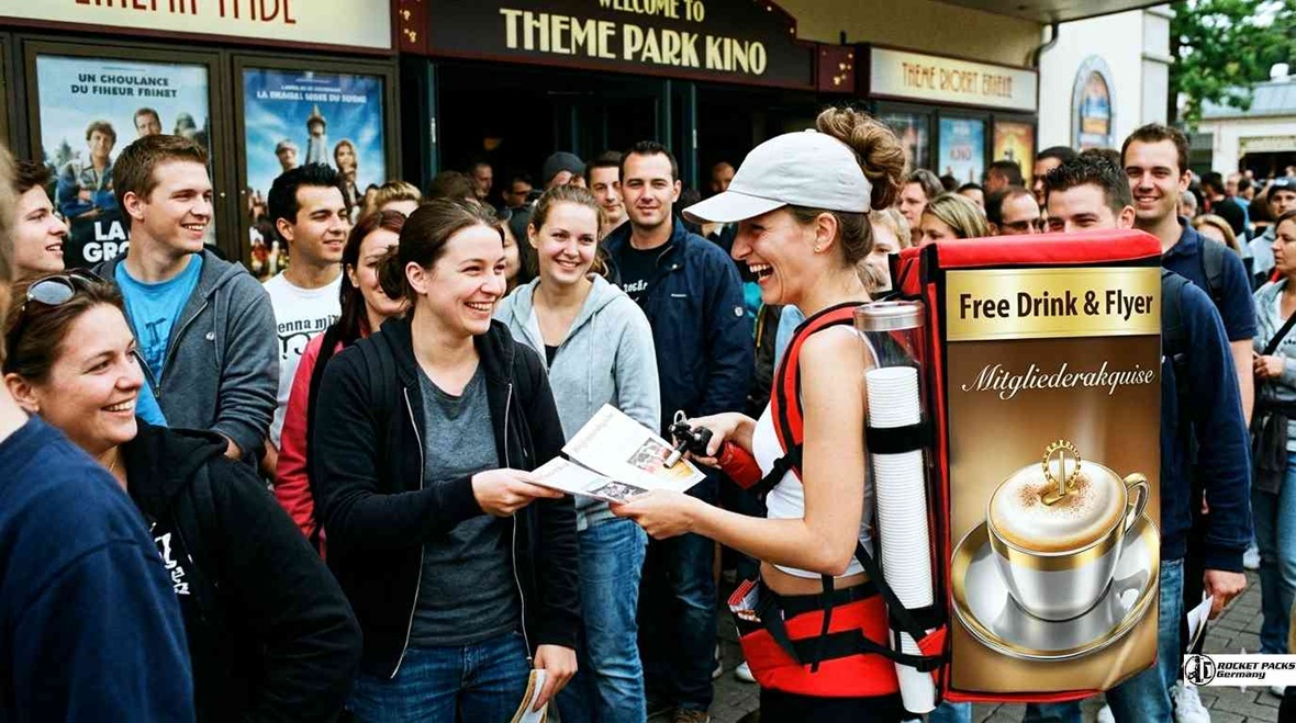 Mobiler Laptop-Bauchladen für Event-Regie und Lichtsteuerung in Berlin; ergonomische IT-Workstation zum Umhängen für Live-Kommunikation.