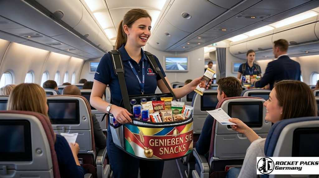 Ergonomisches Verkaufstablett für den mobilen Service in Zügen und Flugzeugen; kompakte Lösung für Travel-Retail am POS Frankfurt.