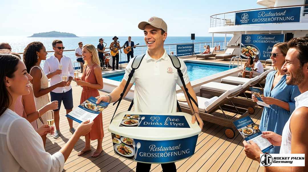 Nachhaltiger Getränke-Bauchladen für klimafreundliche Events und Green Marketing Integration auf der Messe Graz.