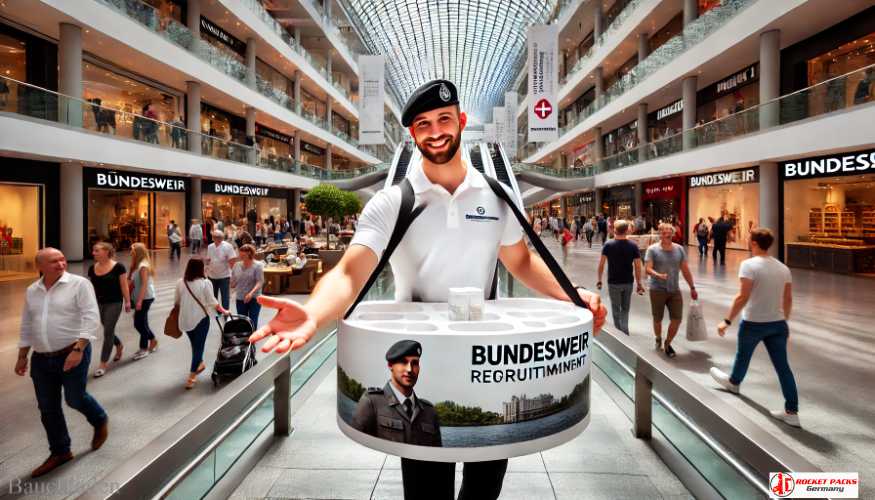 OpenAir Sampling mit mobil-tragbarem Bauchladen auf einem Rockkonzert Stuttgart, durch aktives Live Marketing und individuelle Kundenansprache ergänzt.