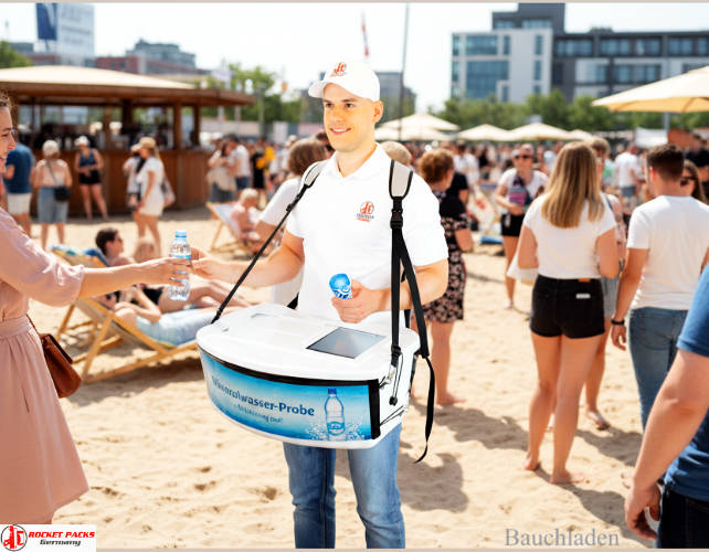 Personalisierte Sampling Promotion und POS Kampagne mit Bauchladen beim Stadtfest Innsbruck, fokussiert auf Kundenbindung und emotionale Aktivierungsmaßnahmen.