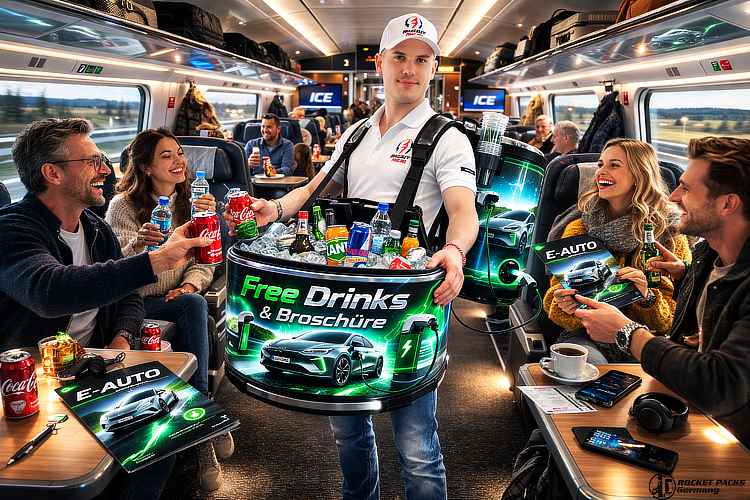 Shopper Aktivierung direkt vor dem Regal. Diese mobile Lösung schafft Aufmerksamkeit, wo ein festes Display nur im Weg stünde.