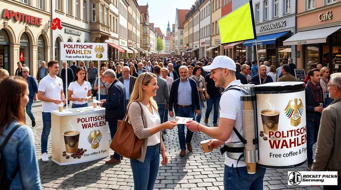 Funktionaler Probiertest-Bauchladen Sampler für den Point of Sale in Köln; Steigerung der Kaufimpulse durch direkte Kundeninteraktion.
