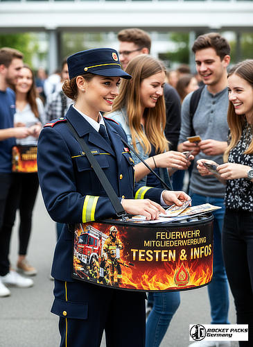 Mobiler Markenauftritt für Roadshows. Das leichte Eigengewicht erlaubt lange Einsatzzeiten ohne Ermüdungserscheinungen des Personals.