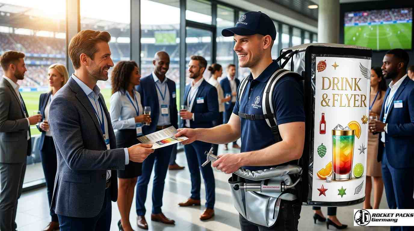 Robuster Umhänge-Laden XL für Merchandising-Artikel bei Festivals in Basel; direkte Kundeninteraktion und Steigerung der Markenpräsenz.