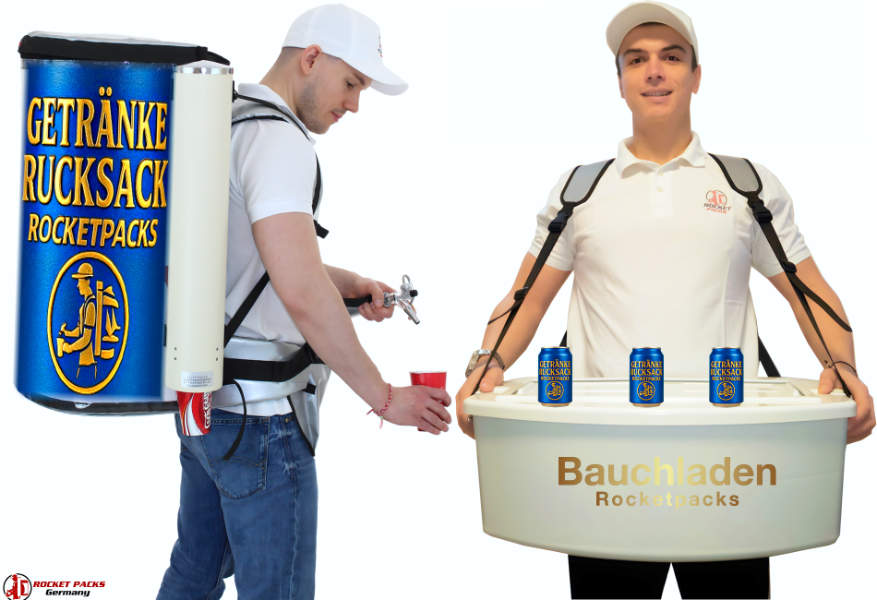 Rocketpacks Bauchladen für Getränkeverkauf auf Events ���� – innovativer und mobiler Bauchladen von Rocketpacks, perfekt für den Verkauf von Getränken auf Festivals, Straßenfesten und Events aller Art ����‍♂️. Das durchdachte Shoppingkonzept ermöglicht ein einzigartiges Straßenverkaufserlebnis mit praktischem Tragekomfort und integriertem Getränkehalter ��✨. Ideal für Verkäufer, die flexibel und schnell Getränke direkt an die Kunden bringen möchten, ohne auf festen Stand angewiesen zu sein ����️. Robust, leicht und stylisch designed, sorgt der Rocketpacks Bauchladen für effizienten Verkauf und maximale Kundenansprache bei jedem Event ����. Die perfekte Lösung für modernes Eventmarketing und mobilen Getränkeservice auf Festivals, Messen und Straßenmärkten ����.
