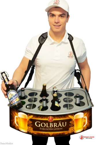 Professioneller Getränkeservice mit rocketpacks getränke bauchladen﻿ beim Jazzfestival Zürich, kombiniert mit Live-Verkostung und attraktiver Markenbotschaft.