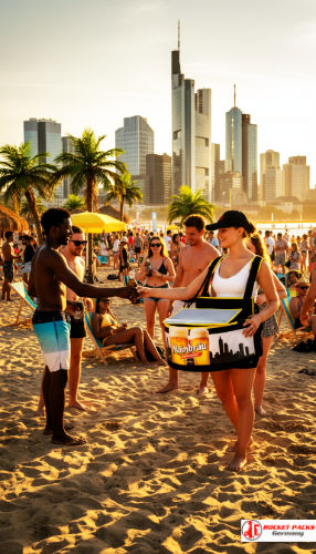 Erfrischende Getränkesamplingaktion mit rocketpacks getränke bauchladen﻿ auf dem Foodfestival Basel, inklusive Cross Promotion und Shopper Aktivierung.