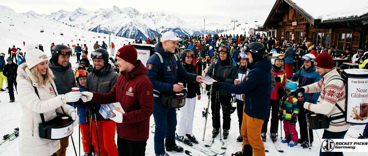 Hochwertiger Speiseeis-Bauchladen für exklusive Gastronomiekonzepte in Salzburg; visuelles Marketing für Hotels und Eventlocations am Point of Sale.