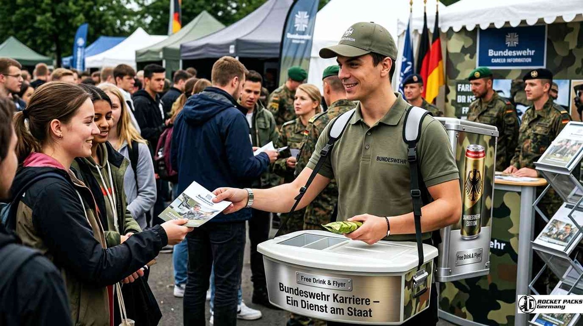 Verkaufsbauchladen für Kino-Snacks und Popcorn-Distribution in Berlin; optimiert für schnellen Bundeswehr Abverkauf und Kundeninteraktion.